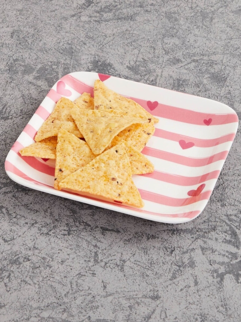 

Home Centre White & Pink Printed Melamine French Platter