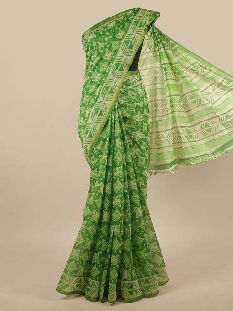 

Pothys Green & Beige Ethnic Motifs Printed Saree