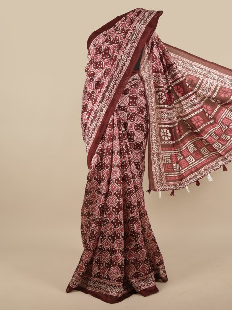 

Pothys Purple & Off White Ethnic Motifs Printed Saree