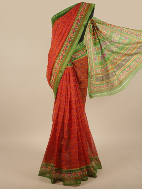 

Pothys Orange Floral Saree