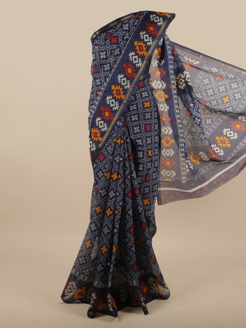 

Pothys Blue Ethnic Motifs Saree