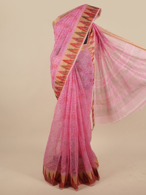 

Pothys Rose & Beige Floral Printed Saree