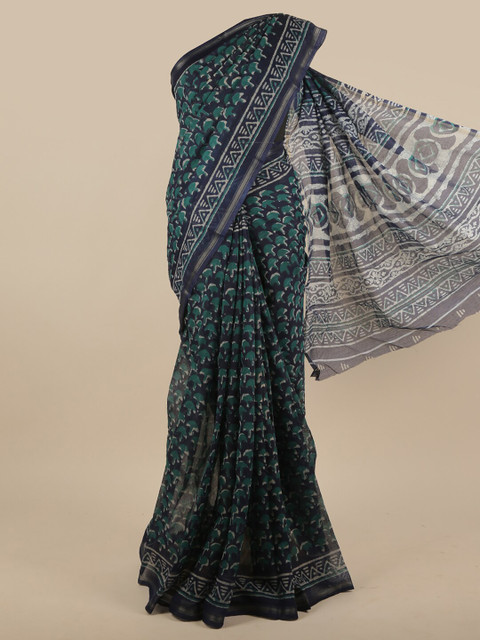 

Pothys Blue Printed Saree