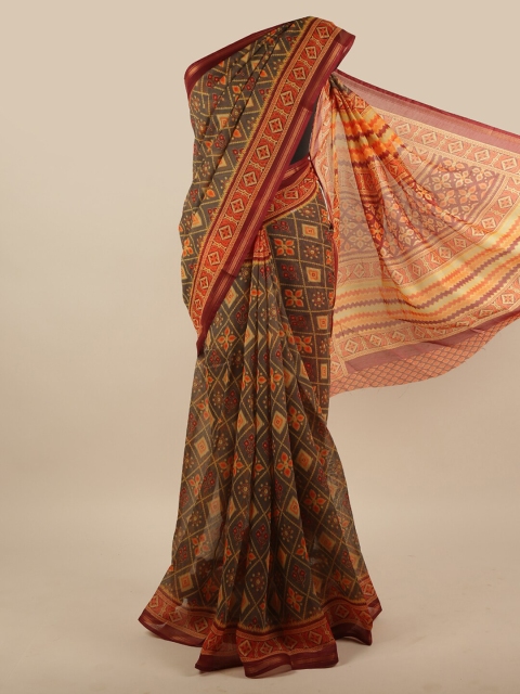 

Pothys Grey & Maroon Ethnic Motifs Saree