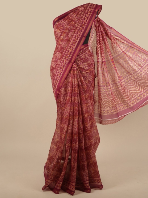 

Pothys Pink & Beige Ethnic Motifs Printed Saree