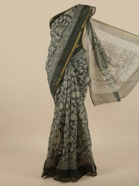 

Pothys Grey & Off White Floral Printed Saree