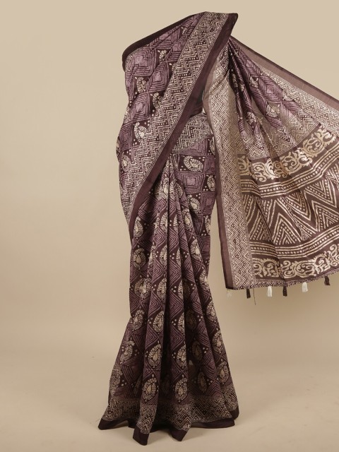 

Pothys Purple & Pink Paisley Printed Saree