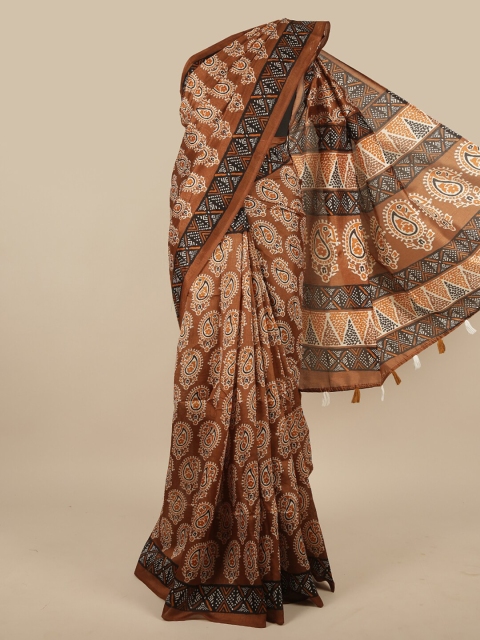 

Pothys Brown Paisley Saree