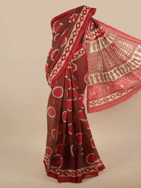 

Pothys Brown & Red Printed Saree