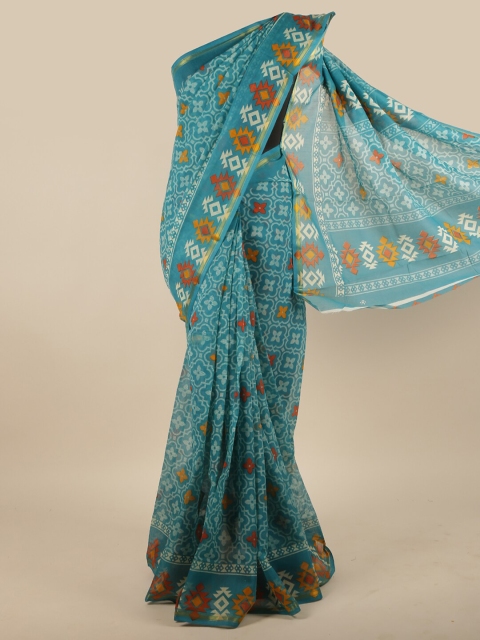 

Pothys Blue & White Printed Saree