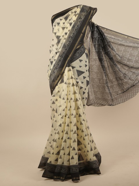 

Pothys Cream-Coloured Saree