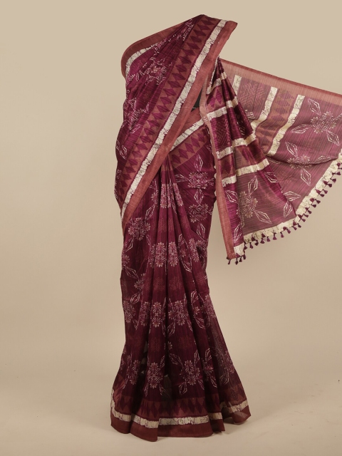 

Pothys Purple Ethnic Motifs Jute Silk Saree