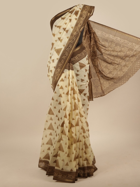

Pothys Cream-Coloured Saree