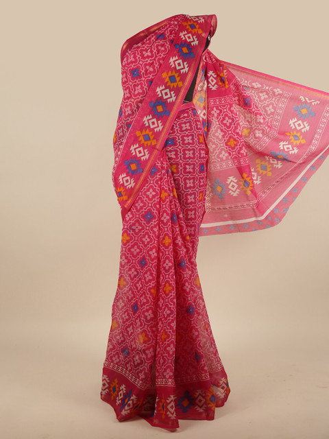 

Pothys Pink & Blue Printed Saree