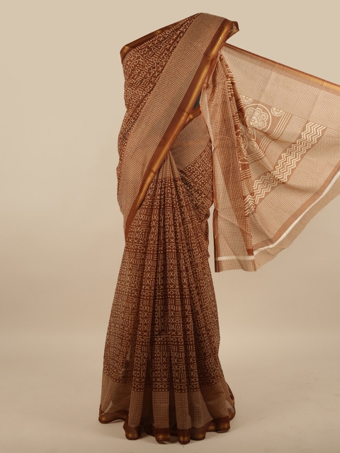

Pothys Brown Zari Printed Saree