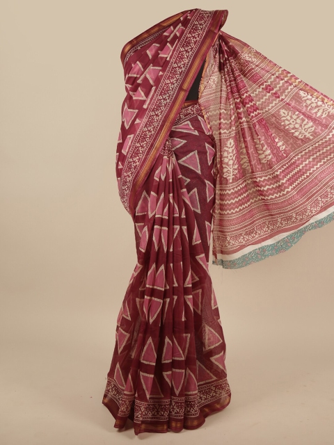 

Pothys Purple & Pink Printed Saree