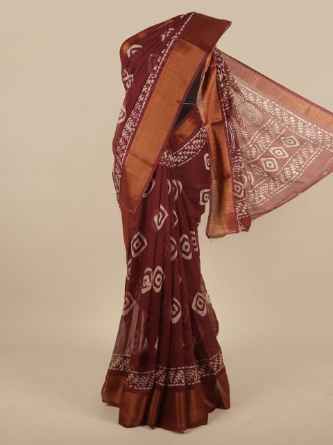 

Pothys Maroon & Beige Printed Saree