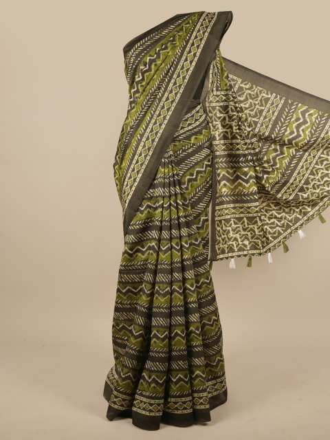 

Pothys Green Batik Saree