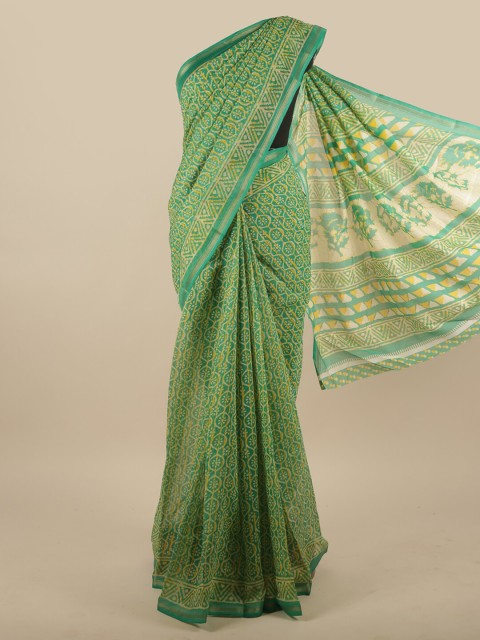 

Pothys Green Floral Zari Saree