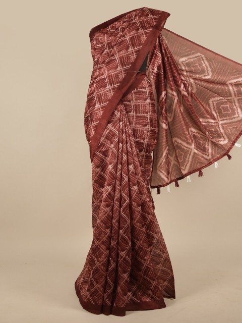 

Pothys Maroon & Cream-Coloured Printed Saree