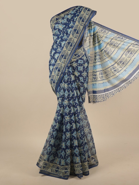 

Pothys Blue & Beige Printed Saree