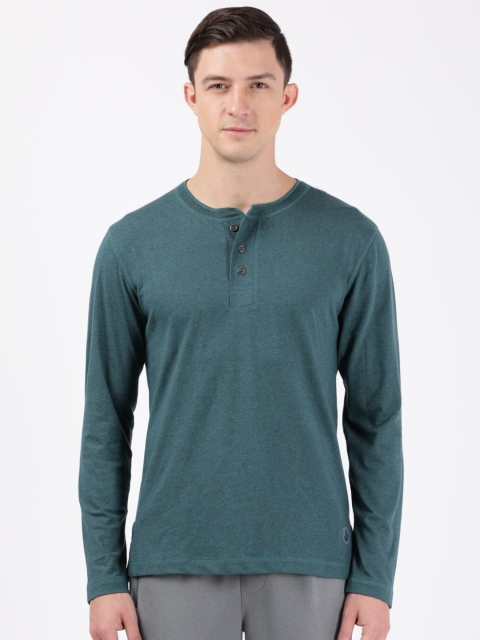 

Jockey Men Green Solid Regular Fit Cotton T-shirt