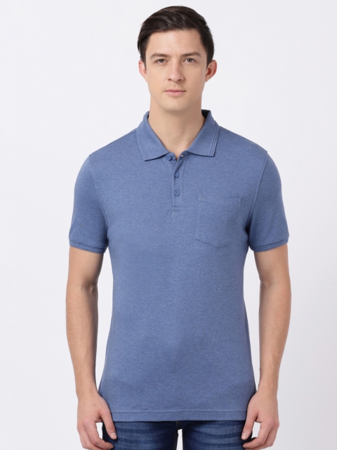 

Jockey Men Blue Polo Collar T-shirt