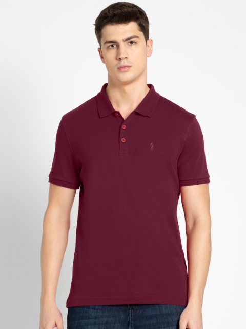 

Jockey Men Burgundy Polo Collar Solid Regular Fit T-shirt