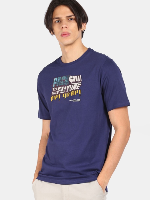 

Colt Men Navy Blue Typography Printed T-shirt