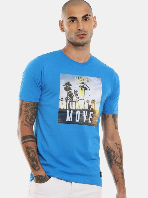 

Colt Men Blue Cotton Graphic Printed T-shirt