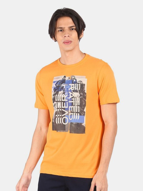 

Colt Men Orange Typography Printed T-shirt