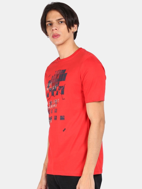 

Colt Men Red Typography Printed T-shirt