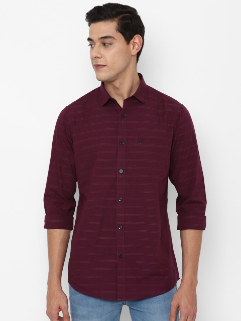 

Allen Solly Men Maroon Slim Fit Checked Pure Cotton Casual Shirt