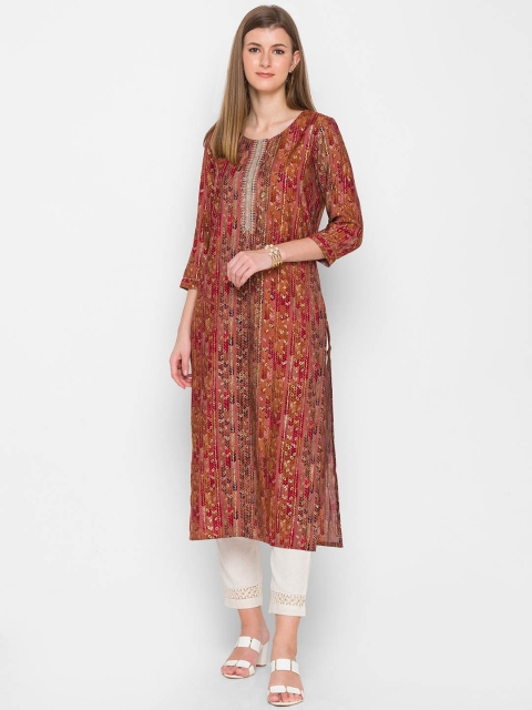 

ZOLA Woman Peach-Coloured Floral Printed Kurta