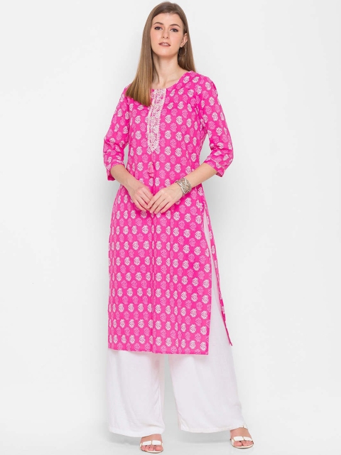 

ZOLA Women Pink Geometric Dyed Kurta