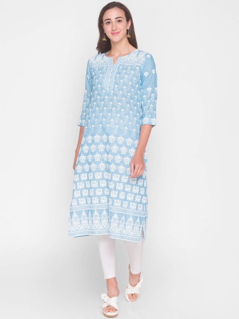 

ZOLA Women Blue Geometric Kurta