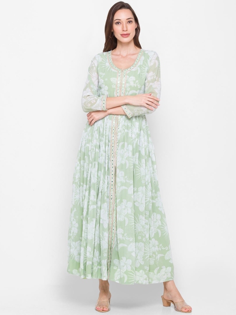 

ZOLA Women Green Dyed Georgette Anarkali Kurta