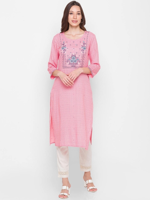 

ZOLA Woman Pink Geometric Printed Kurta