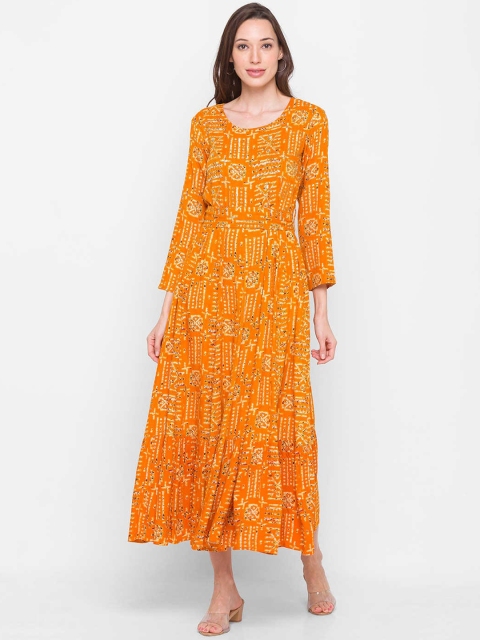 

ZOLA Mustard Yellow A-Line Maxi Dress