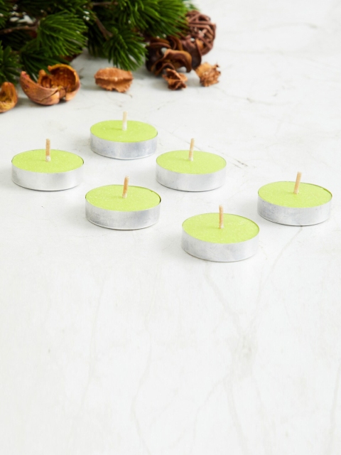 

Home Centre 6 Pcs Green Gardenia-Citronella Solid Tea Light Candles