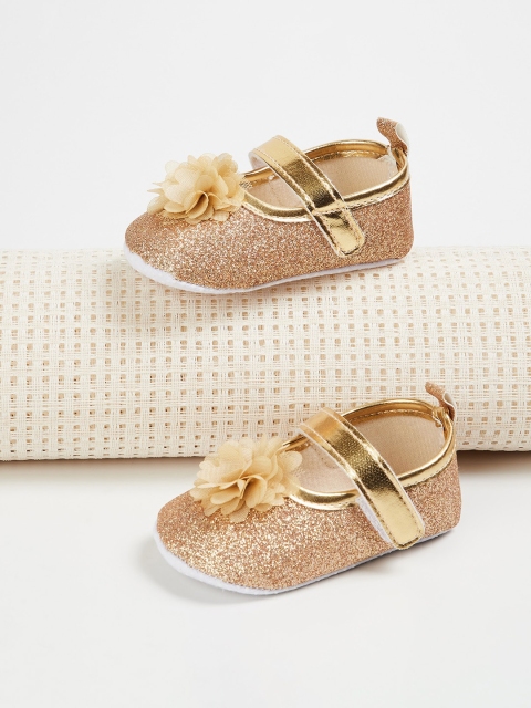 

Fame Forever by Lifestyle Girls Embellished Gold-Toned PU Casual Shoes