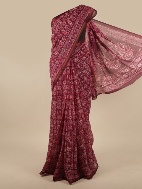 

Pothys Purple & Pink Floral Zari Saree