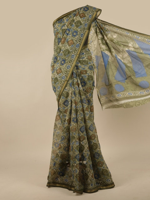 

Pothys Green & Blue Printed Saree