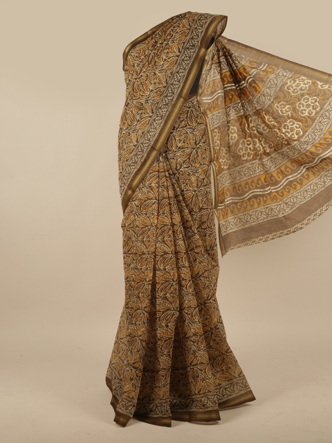 

Pothys Brown & Cream-Coloured Printed Saree