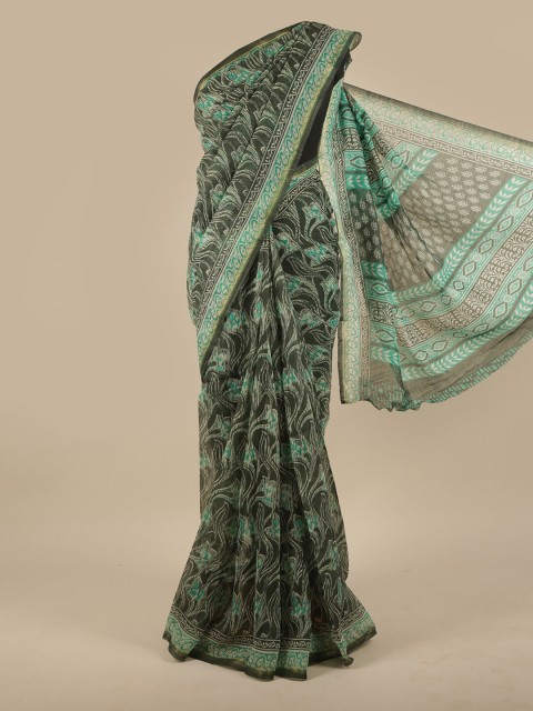 

Pothys Green & White Floral Saree