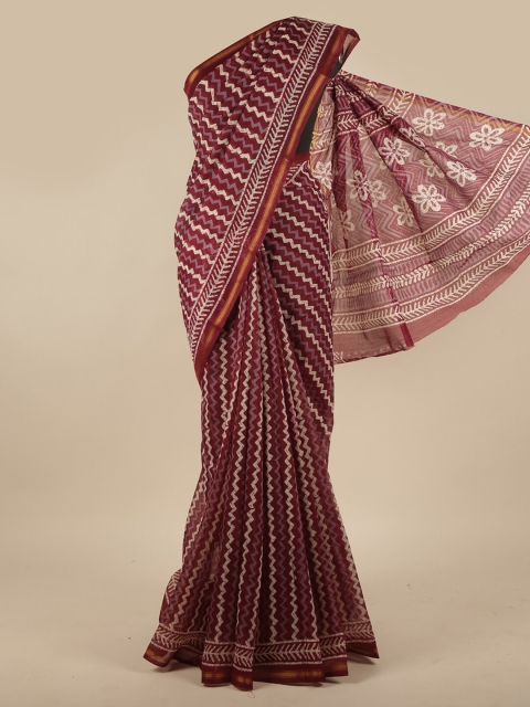 

Pothys Purple & White Zari Saree