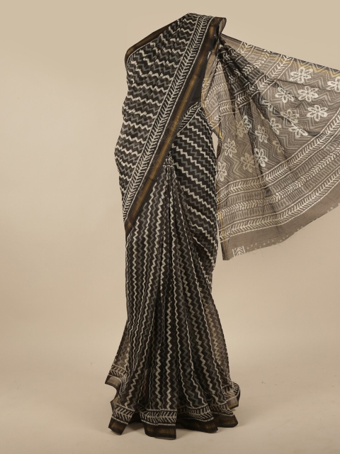 

Pothys Black & White Printed Saree