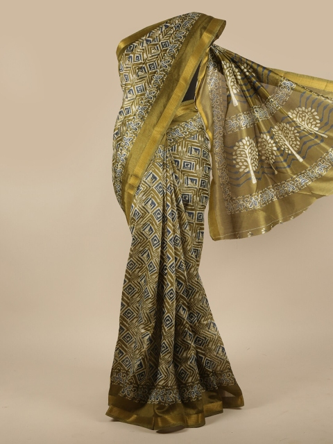 

Pothys Green & Gold-Toned Ethnic Motifs Saree