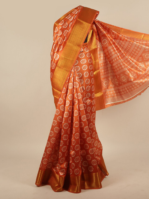 

Pothys Orange & White Zari Saree