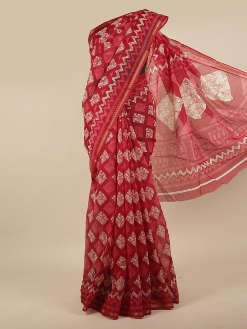 

Pothys Maroon & White Printed Saree